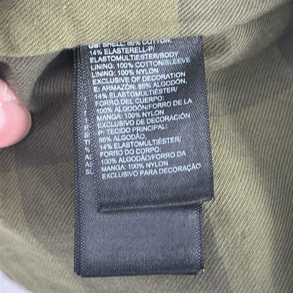 TNF Urban Utility Flannel-Lined Cargo Military Jacket Army Green SMALL EUC! - Picture 8 of 8